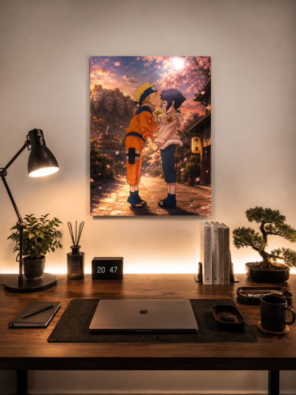 Two Hearts, One Village Metal Poster